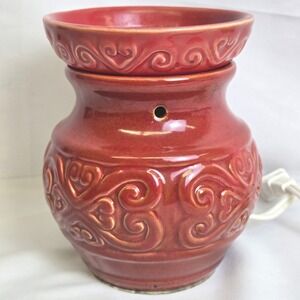 Hosley Ceramic Electric Fragrance Warmer, Aromatherapy, 6", Red
